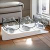 Three Pet Bowls: A High-legged Bowl for Protecting The Cervical Vertebrae of Cats and Dogs, A Tilted Anti-tipping Pet Food Bowl