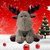 Christmas 12 Inch Antlers Can Bend Brown Reindeer Plush Toys Holiday Gifts