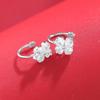 S999 Sterling Silver Four-Leaf Clover Ear Cuff for Women - Stylish, Simple, Versatile, Non-Pierced, Ear Bone Clip, Fashion Jewelry.
