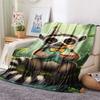 1PC Forest System Print FlAannel Blanket, High Quality Comfortable for All Seasons, Home Decor, Warmth and Comfort