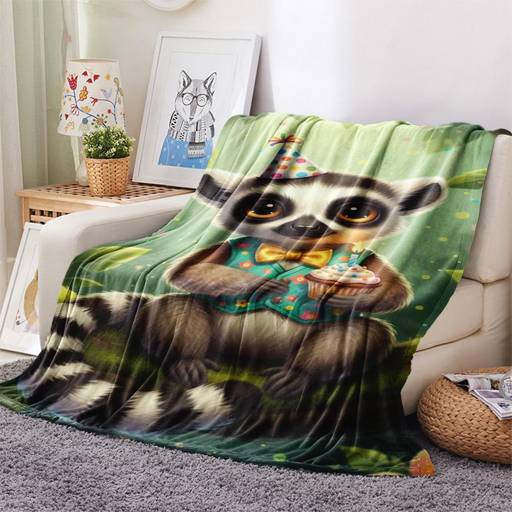 1PC Forest System Print FlAannel Blanket, High Quality Comfortable for All Seasons, Home Decor, Warmth and Comfort