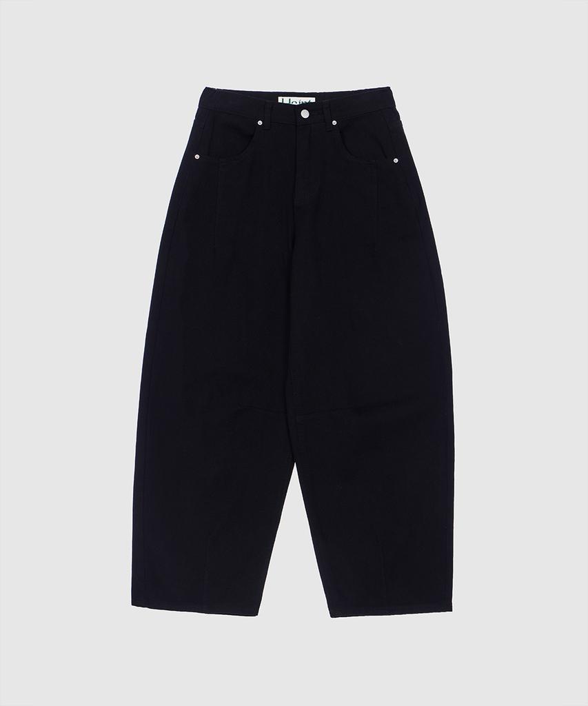 HAINT Wide Volume Baggy Fit Banding Cotton Pants 2Col_Black