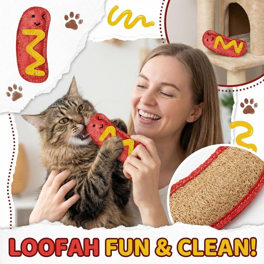 Natural Loofah Cat Toy for Scratching and Chewing Durable Pet Self-Entertainment Interactive Catnip Toy for Dental Health and Play