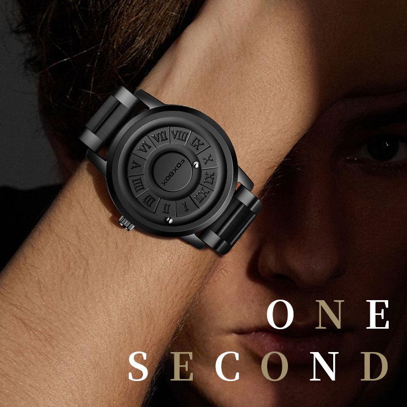 FOXBOX/Lige Magnetic Levitation Men's Watch - Black Tech Creative Concept.