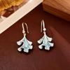 Double-layer Ginkgo Earrings Retro Sweet Earrings Jewelry Funny Ginkgo Ear Pendant  Men