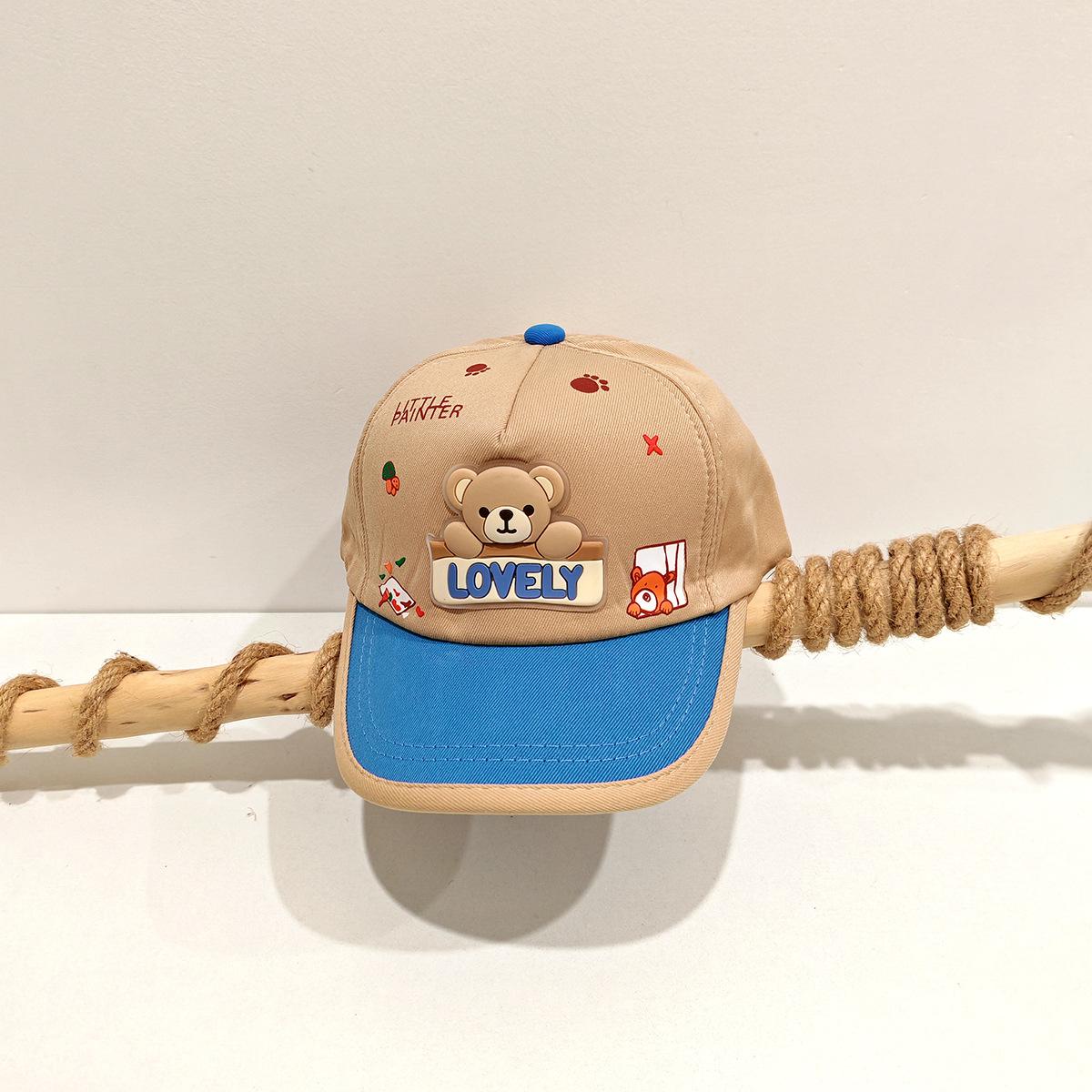 

Kid Cartoon Bear Baseball Cap 50-54cm 2-8 Years Baby Boys Girls Sun Hat Spring Summer Adjustable Outdoor Caps 50-54cm хаки