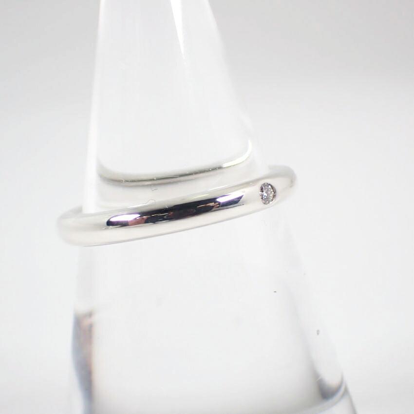 [Pre-owned] TIFFANY 925 Diamond Stacking Band Ring / Size 12 / J60-4