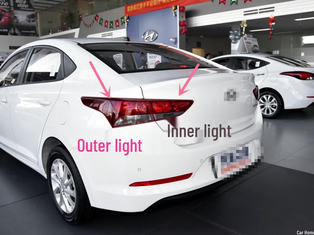 Compatible Rear Taillight Assembly for 2017-2019 Beijing Hyundai Verna - Outer Corner Light Shell