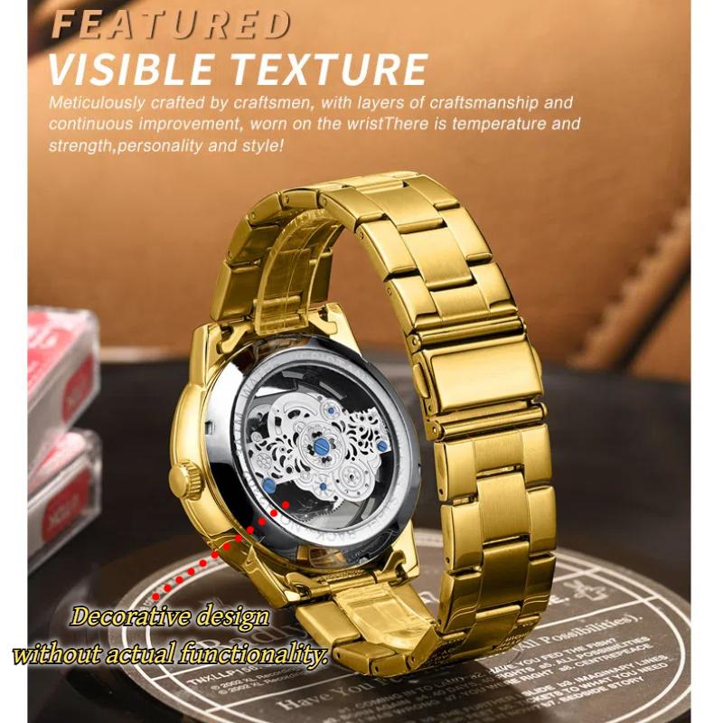 Men's Three Flame Dragon Quartz Watch Golden Dragon Relief Waterproof Luminous Calendar Watch Festival Gift