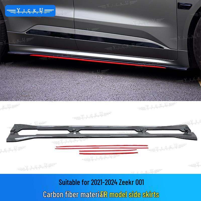 Zeekr 001 '24-25 Carbon Fiber Body Kit: Front Lip, Rear Diffuser, Side Skirts, High Tail Wing