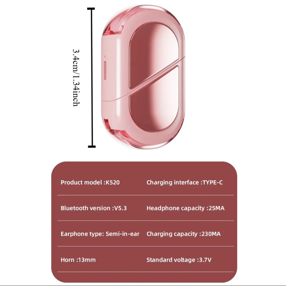 Low Latency Rotatable Bluetooth Earphones Stereo Bass Heart Shape Headphones Women