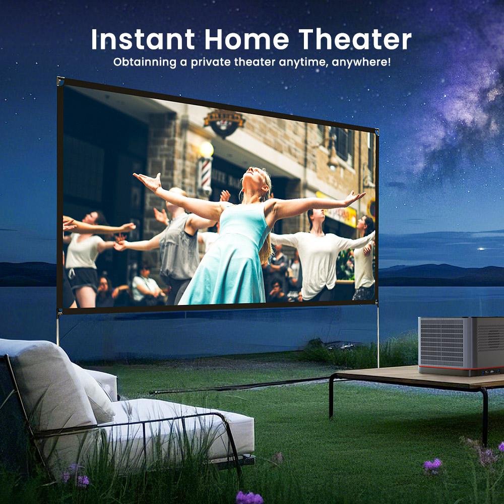 ETOE 120" Portable Projection Screen – 4K Ultra-HD, 160° Viewing Angle – Outdoor Cinema & Camping