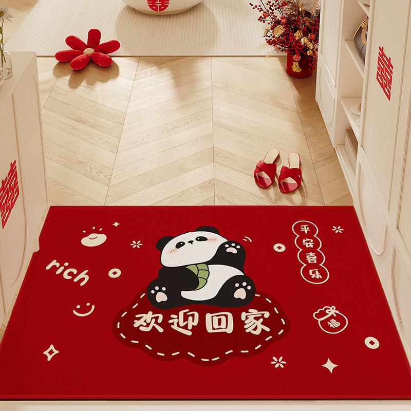 Cute Cartoon Door Floor Mat Indoor Door Dirt-Resistant Wear-Resistant Dust-Removing Crystal Velvet Foot Pad Entrance Absorbent Foot Pad