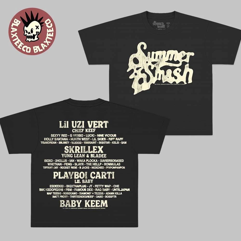 Smash 2026 Festival Merch Lineup Paint Logo Two Sided T-Shirt 2XL