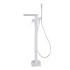 Tuqiu Black Bathroom Bathtub Faucet + Handheld Shower Free Standing Luxury White Waterfall BathTub Mixer Taps Floor Mounted