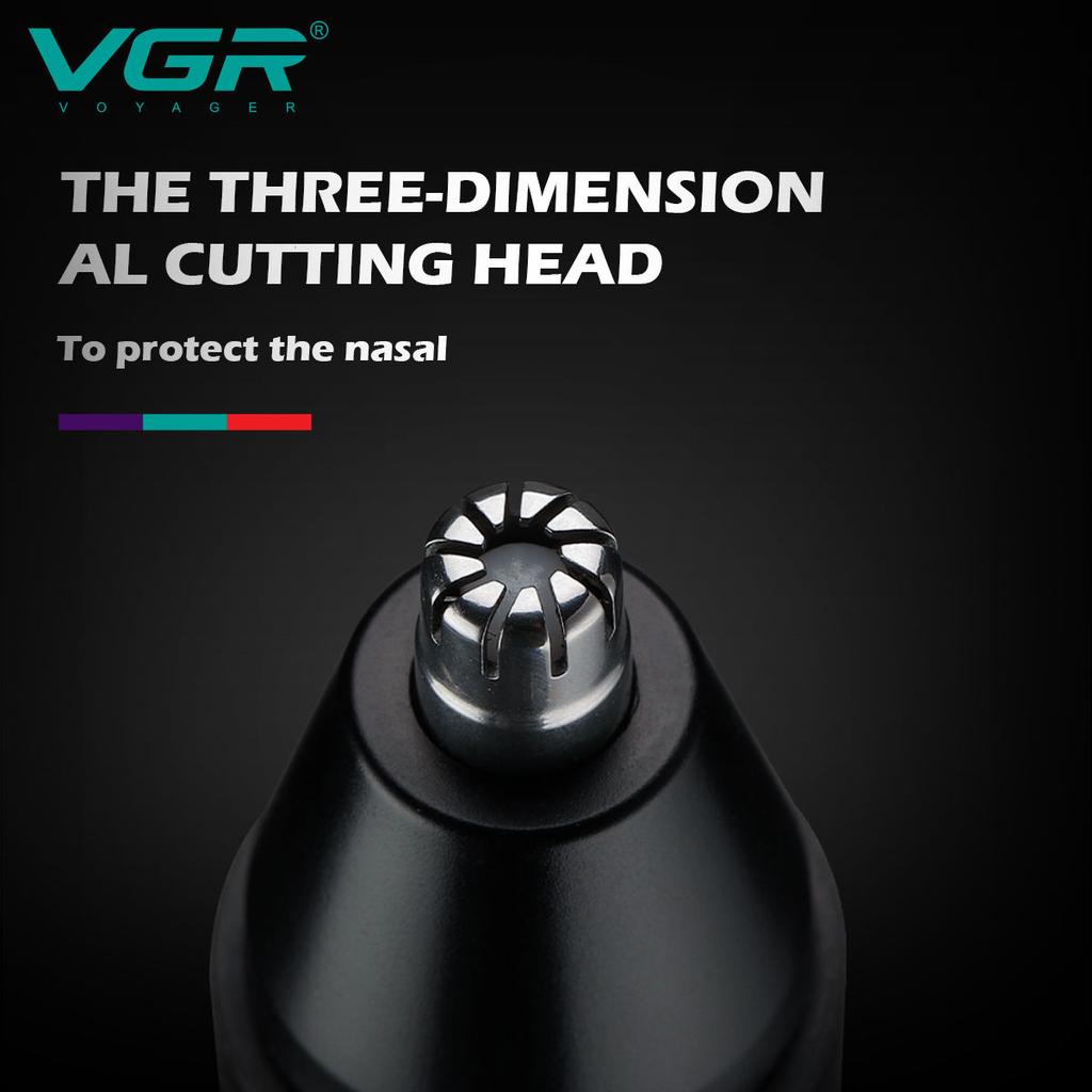 VGR 2in1 IPX 5 Waterproof Hair Removal Nose Hair Trimmer for Men&Women Grooming Beard Electric Ear Cleaner Eyebrow Trimmer for Face Body Rechargeable