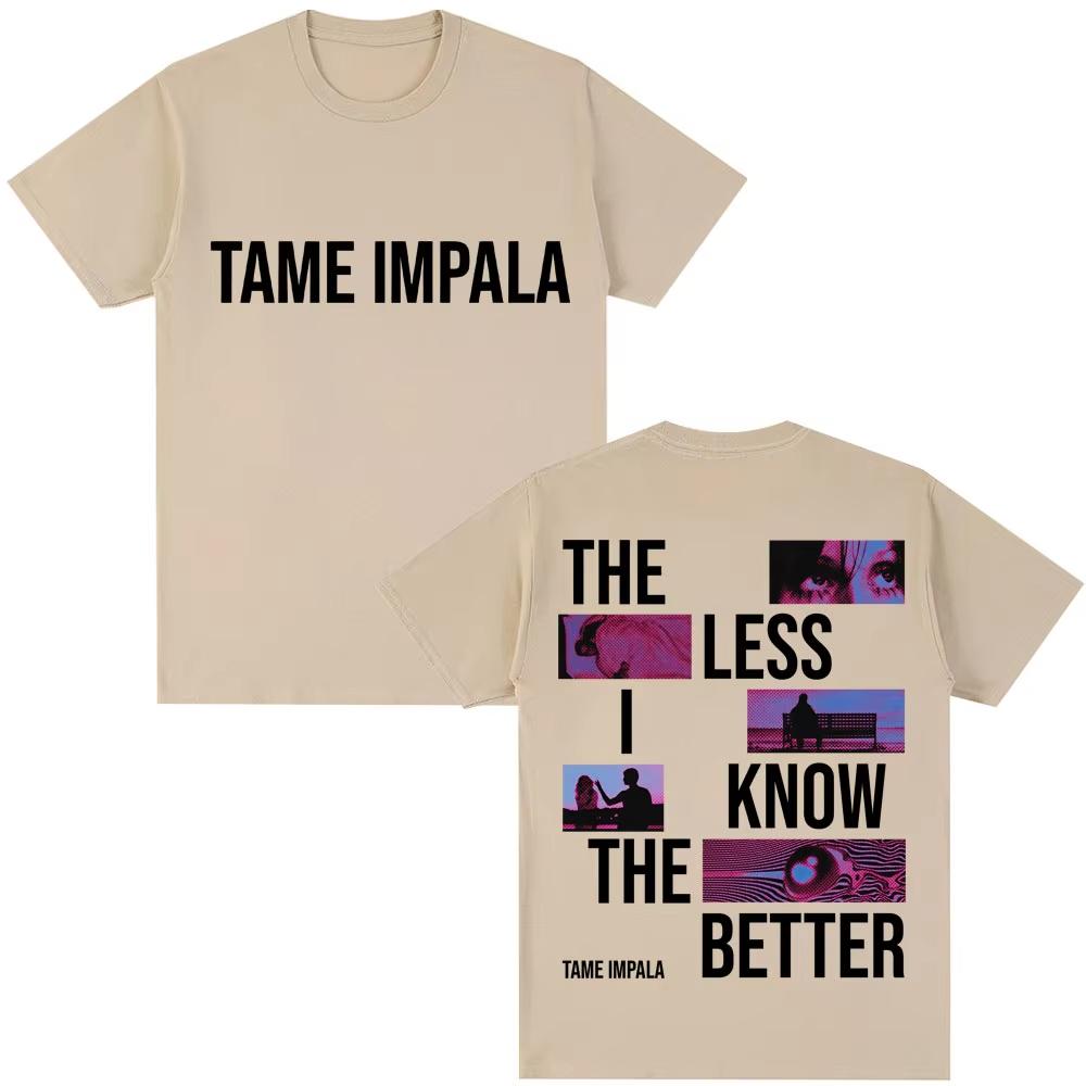 

Футболка Rock Band Tame Impala The Less I Know The Better Унисекс Женская Винтажная Хип-Хоп Готическая Футболка Повседневная Оверсайз Футболка S
