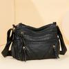 New Messenger Bag Medium and Old Fashion Women's Bag Temperament Versatile Soft Leather Large Capacity Multi-layer Shoulder Bag