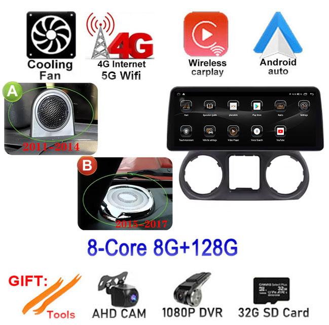 4G+Wifi For Jeep Wrangler 3 JK Android 14 Auto Car Radio Carplay Multimedia GPS Stereo Video Player
