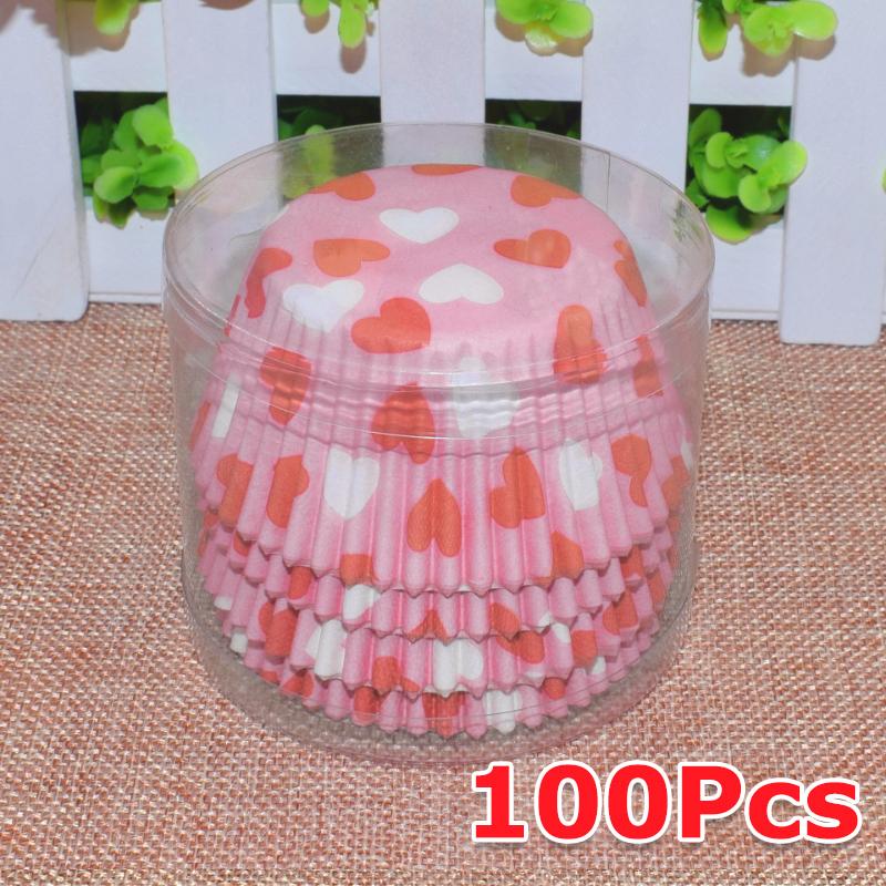 100PCS/Pack Disposable Cupcakes Cake Dessert Greaseproof Paper Dessert Making Paper Cups Festival Hygienic Party