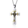 New Titanium Steel European and American Jewelry Titanium Steel Retro Multi Layer Cross Necklace Pendant