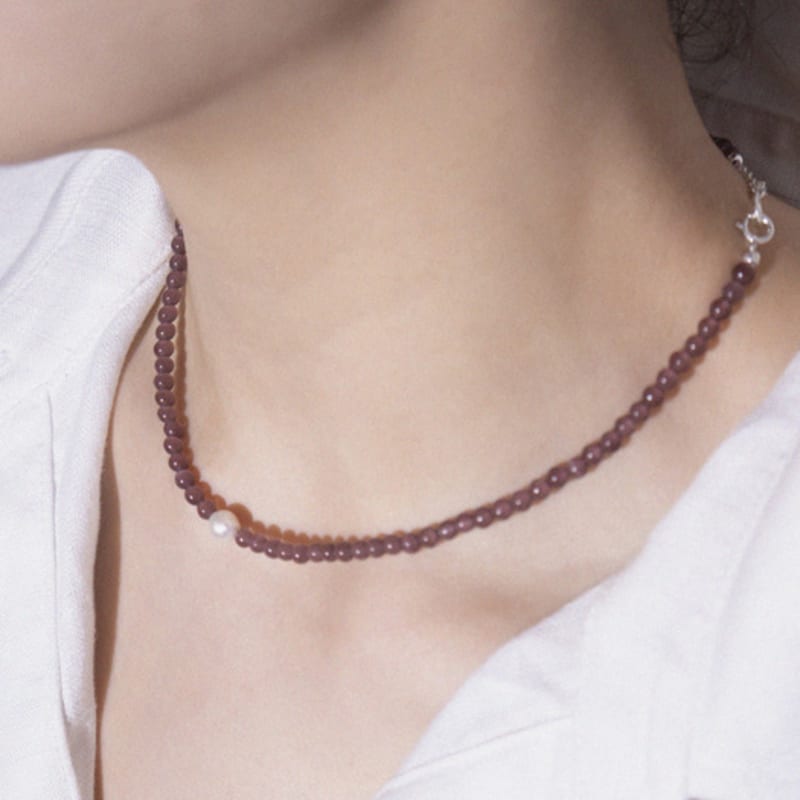 

Kiee Oshimu (Silver925) 503 Purple Pearl Spot Necklace (Silver925)503Purple Pearl Necklace