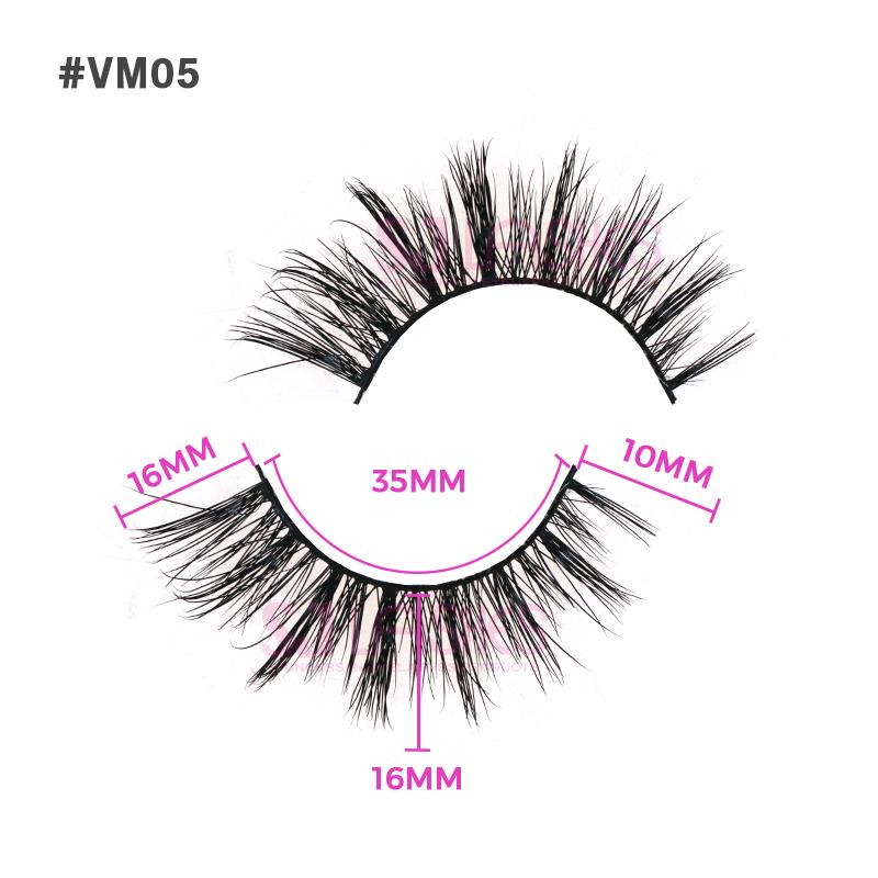 3 Pairs High Quality Strip Lashes Handmade Natural for Fluffy Mink Lashes Custom Logo Box Packaging