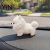 White Dog Figurine 3D Printing Ornament, Matte Texture Fluffy Figurine, Durable One-piece Molded Sculpture Mini Size Statue, for Home Office