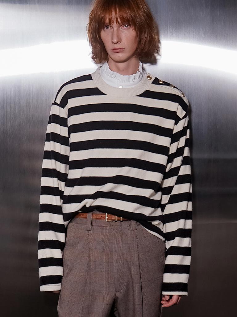 UNTAGE Striped Knit Crop Top (Man)_Utw-Fc24