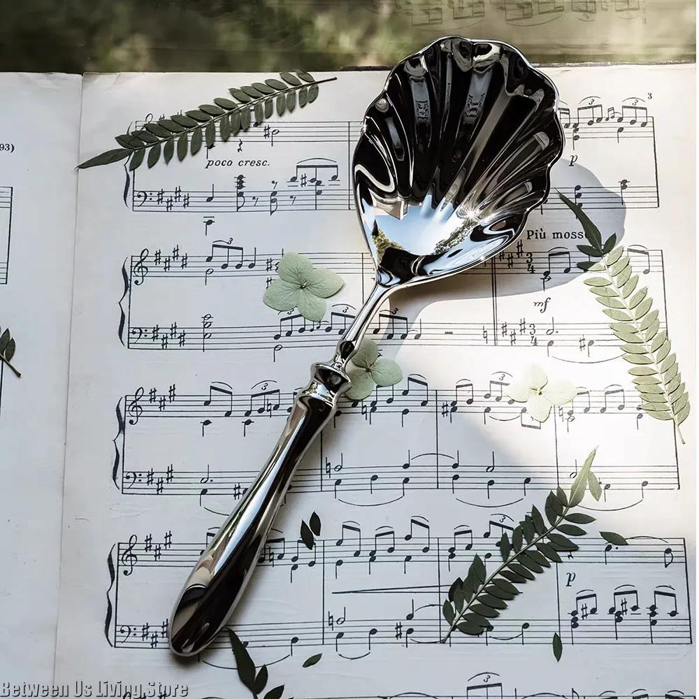 304 Stainless Steel Shell Spoon - Heavy Duty Soup Bibimbap Utensil Elegant Dessert Gift4