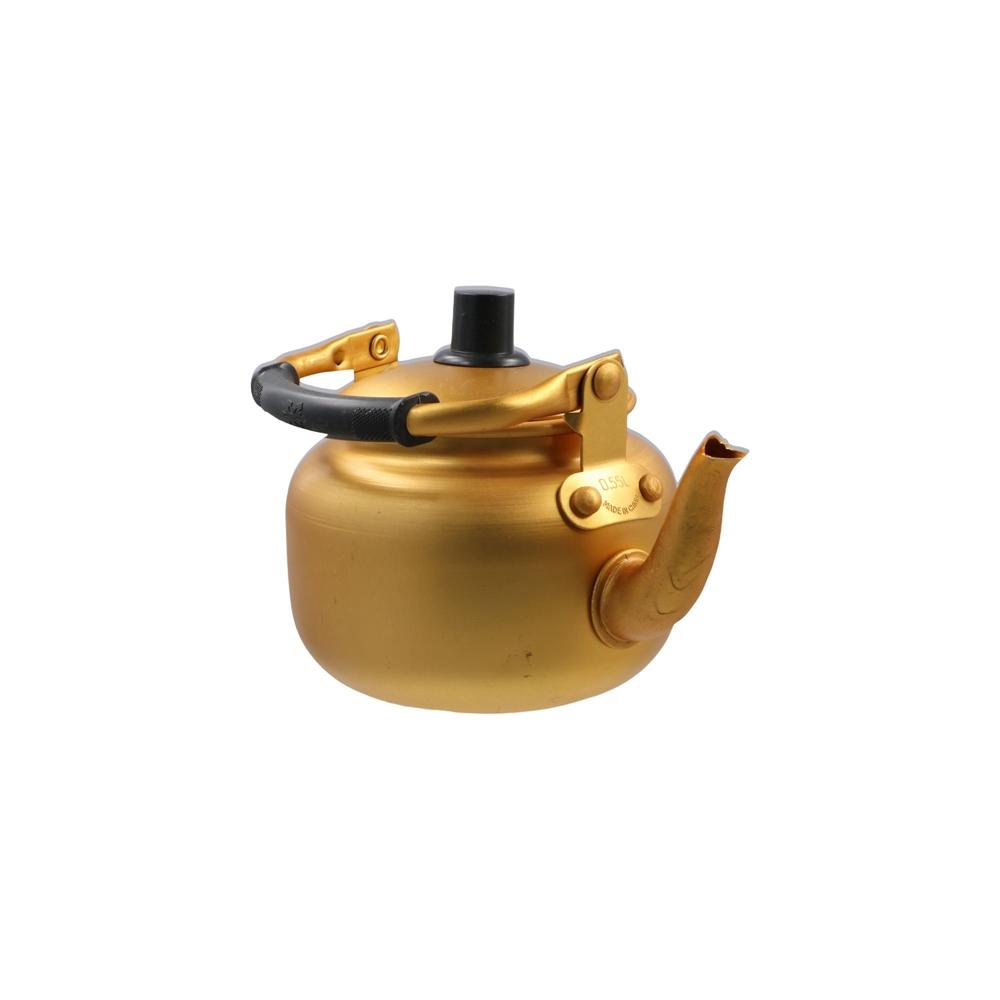 Multifunction Stovetop Tea Pot Aluminum Coffee Pot Ergonomic Handle Gold Water Kettle  Travel