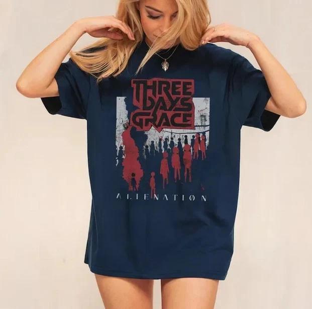 Summer Unisexs Three Days Grace Tshirt Unisex Cotton And Breathable Short Sleeve Streetwear Oversized Loose Casual