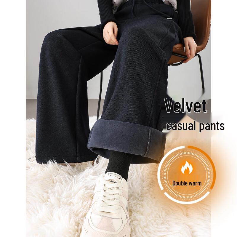 TERRE BLEUE Women s Fleece-Lined Straight-Leg Casual Pants 27