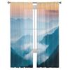 Mountain River Clouds Forest Modern Printed Tulle Curtains for Bedroom Balcony Window Decor Creative Fashion Home Sheer Curtain