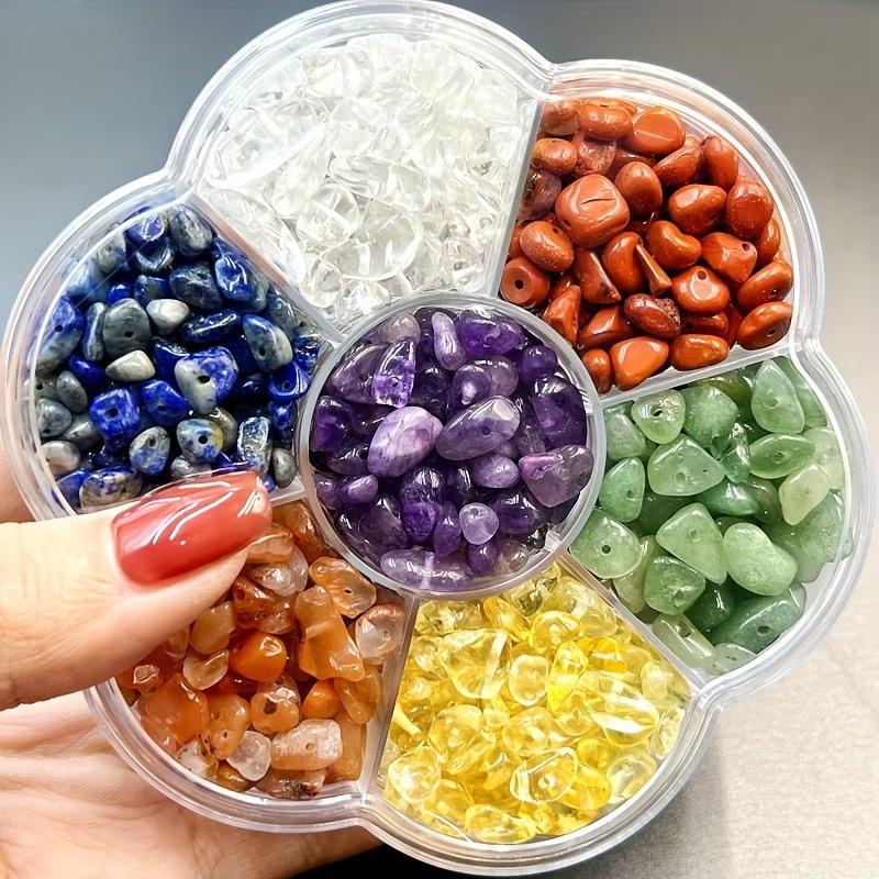 Natural seven color crystal crushed stone, with holes, can be threaded with ropes, crushed stone bracelet necklace, separated bead accessories 1mm