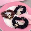 Autumn Rhinestone Four-Leaf Clover Hair Band – High Elastic, Fashionable, Ponytail Rubber Band