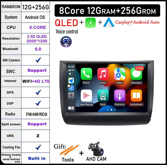 For Toyota Prius 20 2003-2009 Android Auto CarplayMultimedia Video Player Navigation Stereo Car RadioWIFI 4G GPS