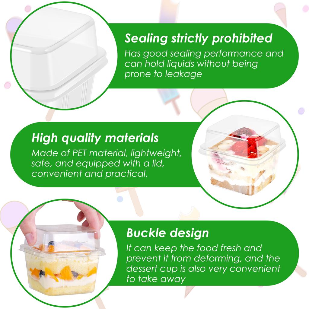 50/100/150 Stück Quadratische Kuchenbox Behälter Scheibe Dessert Muffin Cupcake Verpackungsboxen Hochzeit Geburtstagsfeier Zubehör Gastgeschenke