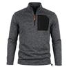 Men Casual Quarter Zip Fleece Sweatshirt Stand Collar Long Sleeve Pullover Outdoor Workout Daily Tops