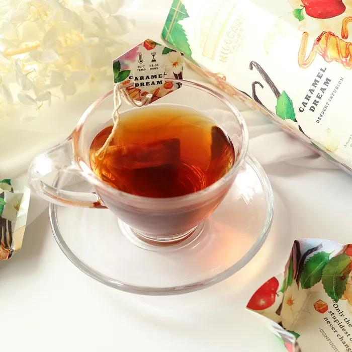 Caramel Dream 14 Muslin Tea Bags Blended Herbal Tea Rooibos Black Tea