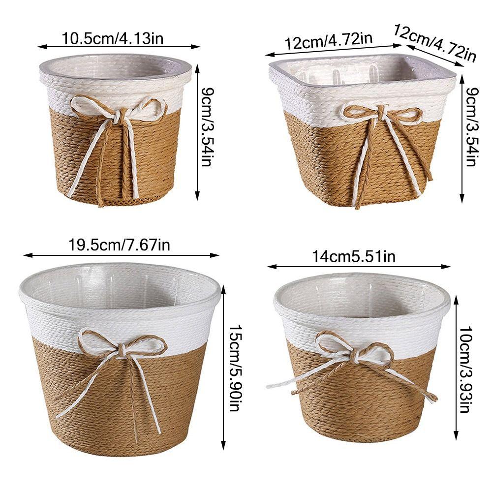 Easy To Use Plant Pot Paper Rope Braided Woven Basket Braided Flower Pot  for Indoor Outdoor Plants