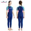 Girls 2.5mm One Piece Wetsuit Long Pants Thermal Swimsuit Diving Snorkeling Surfing