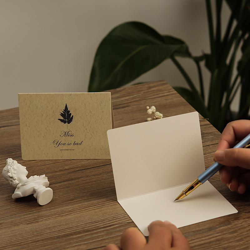 Leaf Language Minimalist Greeting Card: Christmas, Birthday, Thanksgiving, Thank You Message Card with Envelope