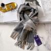 Gray Narrow Version Cashmere Water Ripple Couple Scarf Men's Scarf Women's Winter Warm Boyfriend