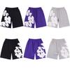 Pantaloncini con Stampa Ghirlanda di Cotone, Streetwear Casual Unisex, Pantaloncini da Ginnastica, 3 Colori