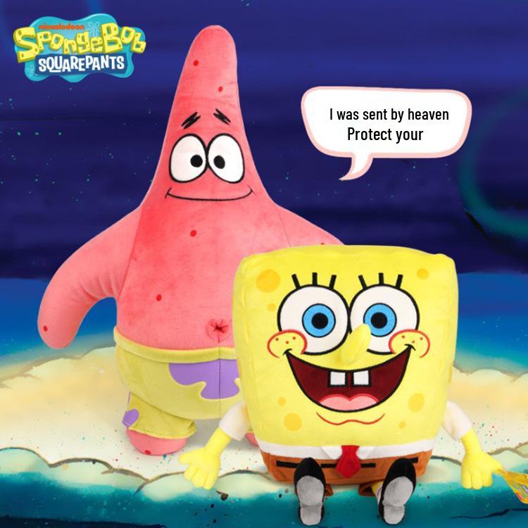 Patrick Star & Squidward Plush Toy Set with Snail Pendant Doll