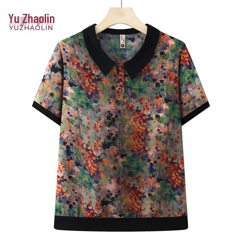 YUZHAOLIN Women s Casual Printed Short Sleeve Shirt XL