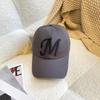 American Three-Dimensional Embroidered M-Letter Baseball Cap Children'S Blogger Trendy Face Small Sunscreen Couple Cap