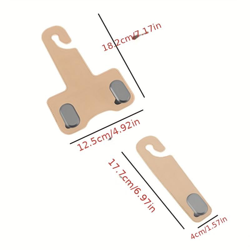 1pc Faux Leather Multi-Functional Car Headrest Hook Metal Material Easy Installation Single Dual Storage Hanger for Vehicle Interior Accessories
