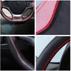 New 1× Brown Wearproof PU Leather 37-38CM Vehicle Interior Trim Steering Wheel Cover